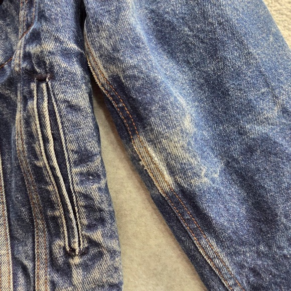 Vintage Levis 70506 0317 Blanket Lined Denim Trucker Jacket Made in USA Mens 34 - Picture 3 of 13